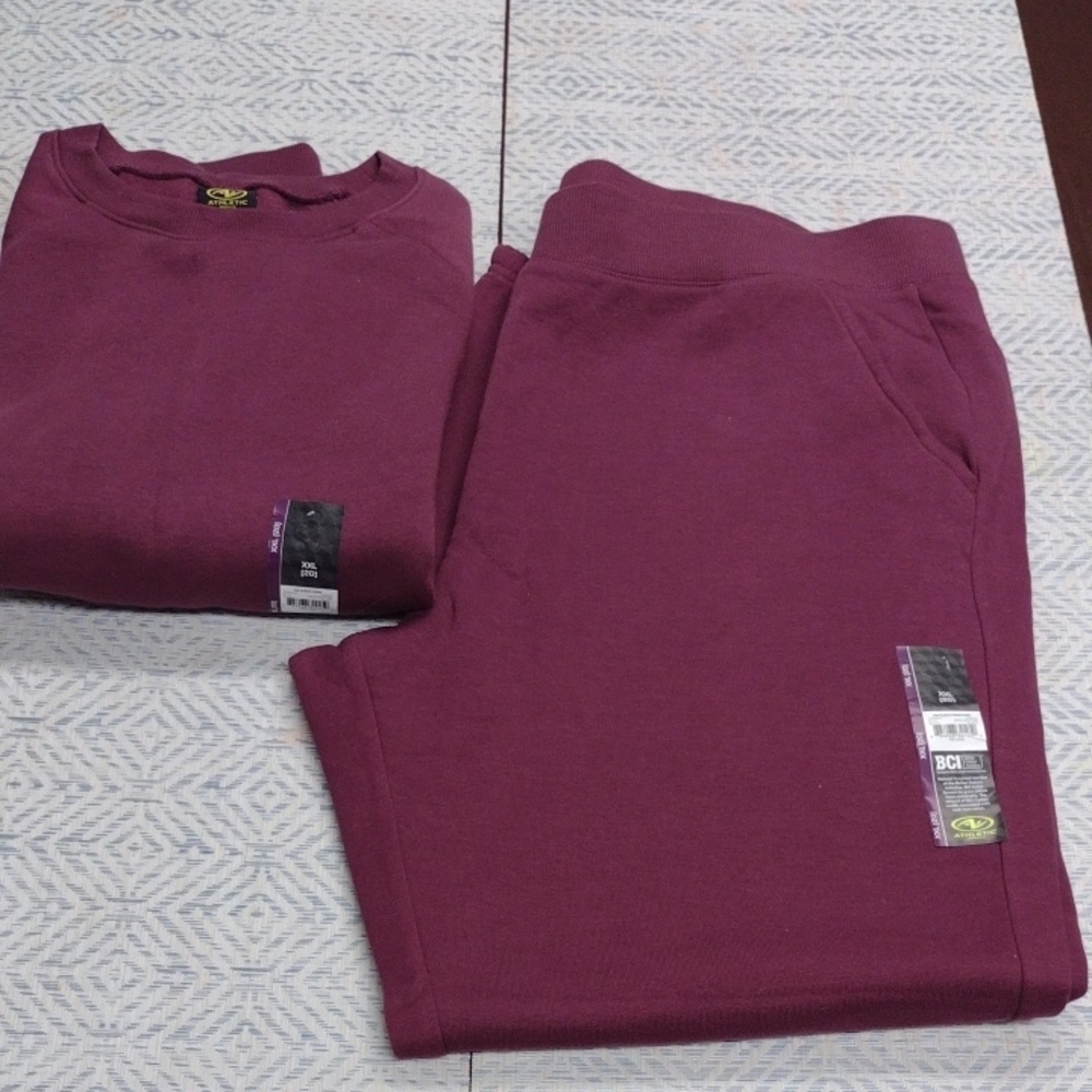 Athletic Works Set 2 Pieces Women's Burgundy Joggers